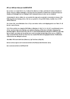 A preview of a PDF biography for Watson, Ian William